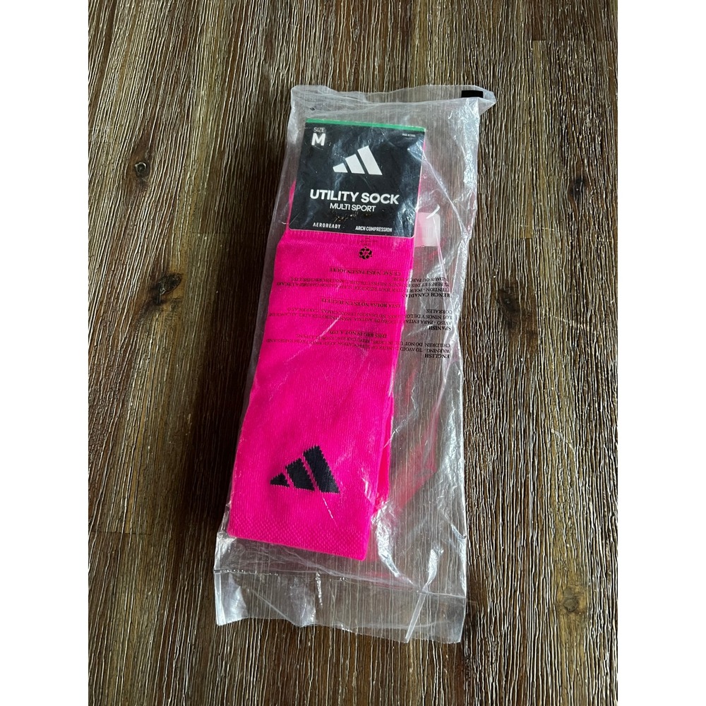 Adidas Utility Multi Sport Socks Pink Aeroready Knee High Over Calf Size Medium